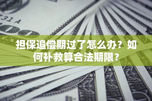 武汉担保追偿期过了怎么办？如何补救算合法期限？
