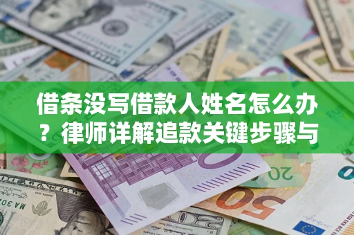 武汉借条没写借款人姓名怎么办？律师详解追款关键步骤与证据链构建