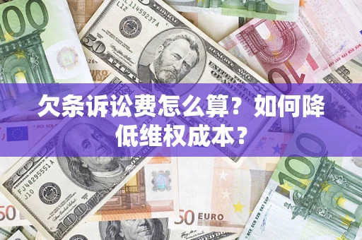 武汉欠条诉讼费怎么算？如何降低维权成本？