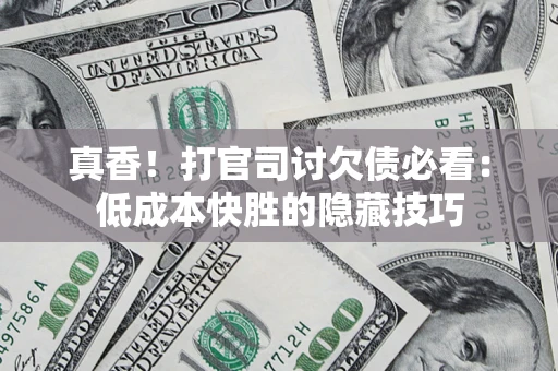 武汉真香！打官司讨欠债必看：低成本快胜的隐藏技巧